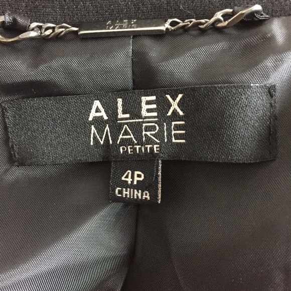 Alex Marie Black Blazer Military Style 4P PetiteY2K - Picture 7 of 8